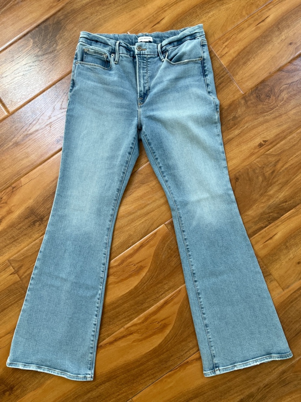 Good American Light Blue Flare Jeans